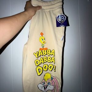 Women’s Warner Bros. Beige Cartoon Print Joggers